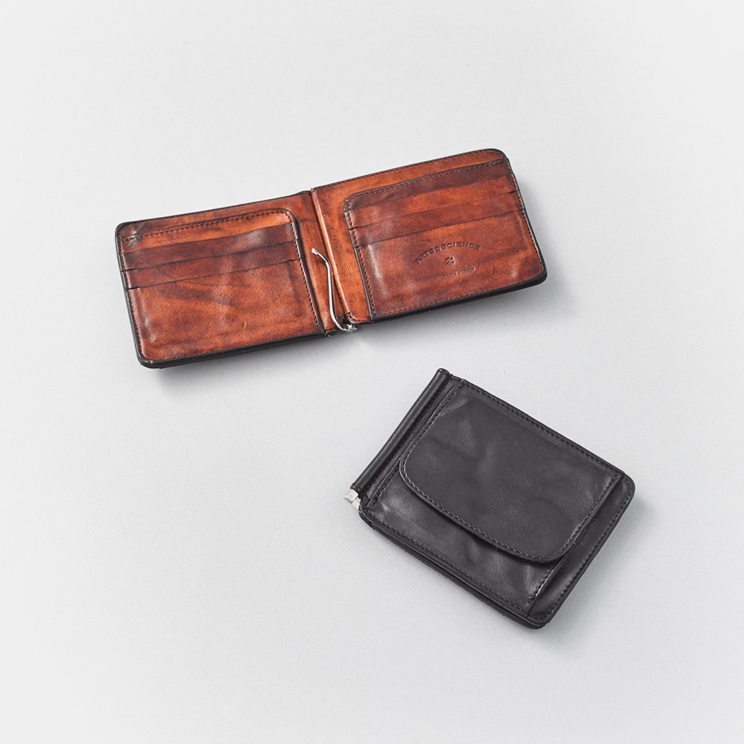 ブラウン ARTS&SCIENCE Money clip wallet 財布 ウォレット○ DF3vm