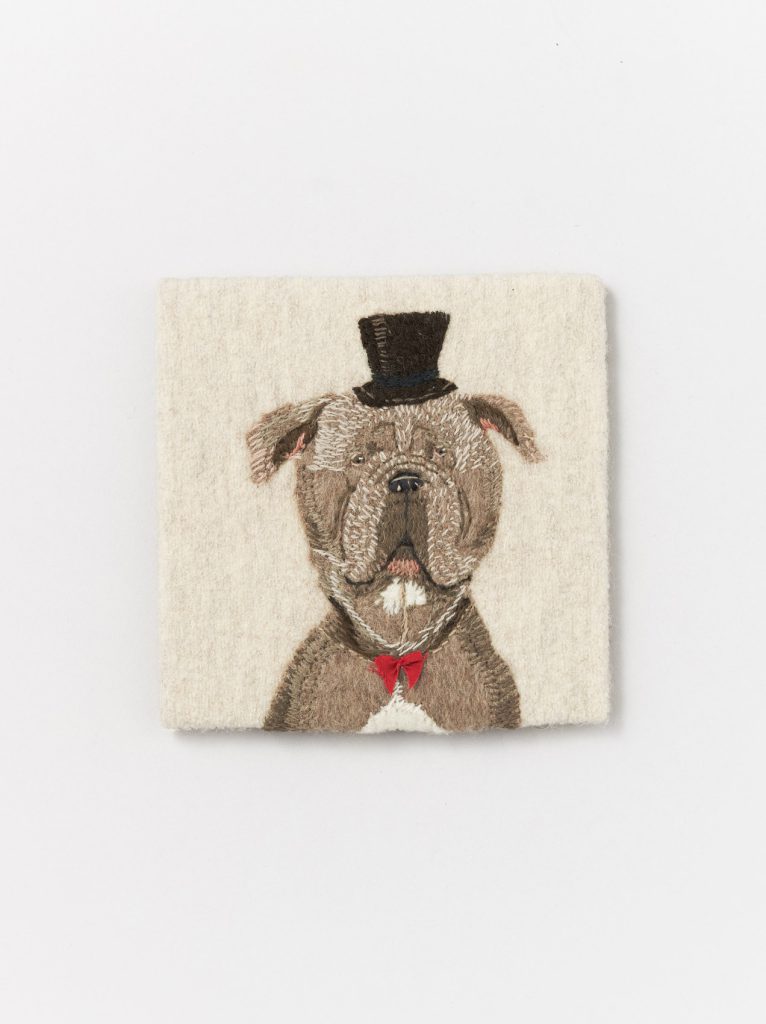Grey Dog with Top Hat